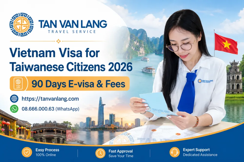 Vietnam visa for Taiwanese citizens 2026: 90 days E-visa & Fees