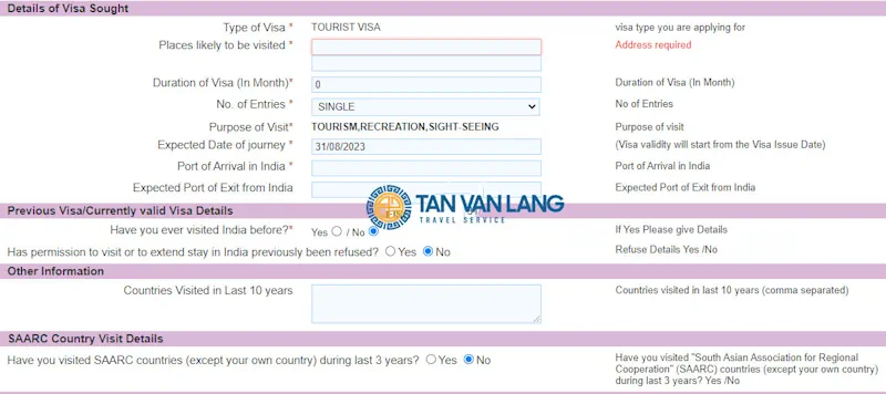 Đơn xin visa Ấn Độ online