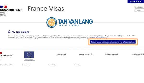 Đơn xin visa Pháp