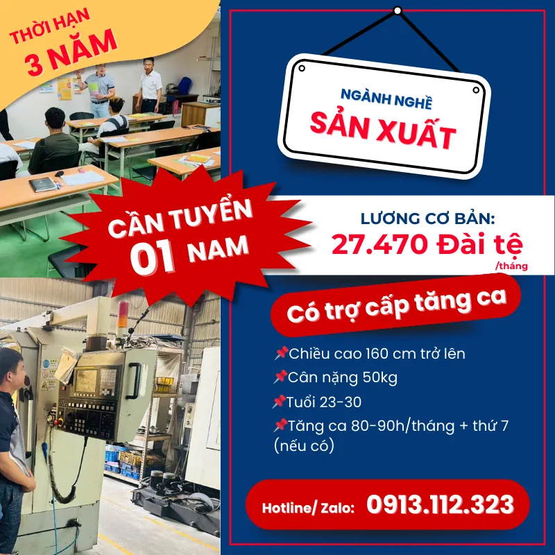 Đơn hàng xuất khẩu lao động Đài Loan