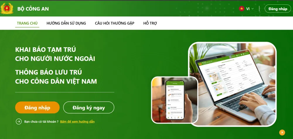 Khai báo tạm trú cho người nước ngoài online và trực tiếp 2026