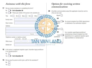 Đơn xin visa Úc form 1149