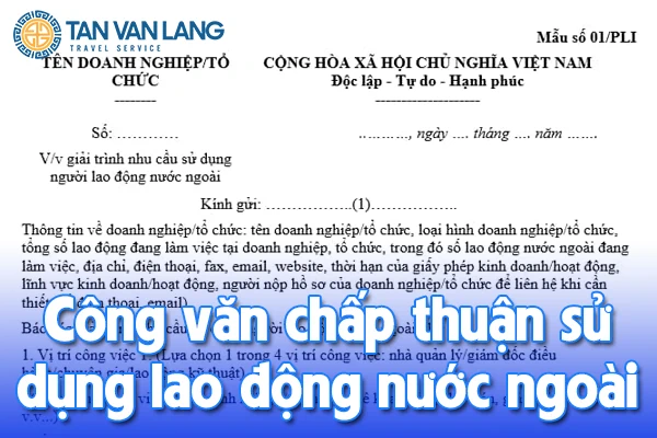 Công văn chấp thuận sử dụng lao động nước ngoài