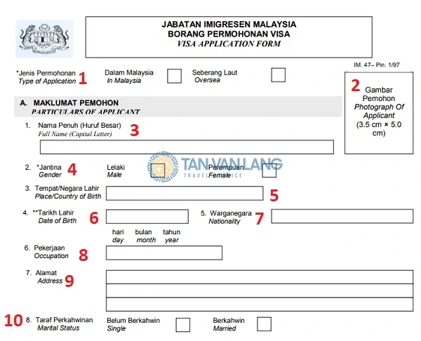 Đơn xin visa Malaysia