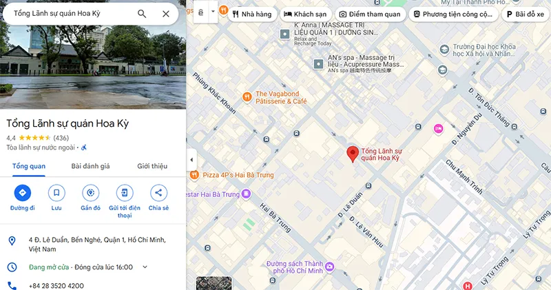 Địa chỉ Đại sứ quán Mỹ tại Việt Nam