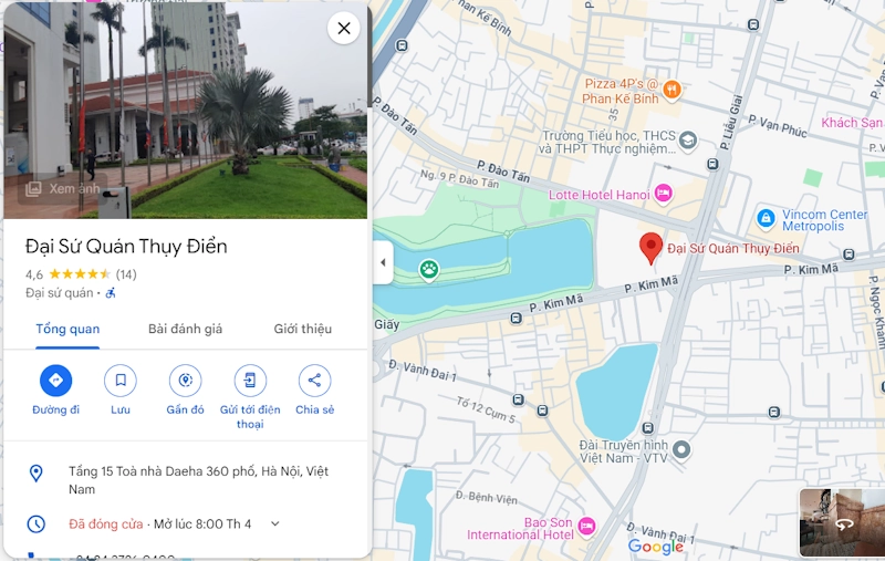 Đại sứ quán Thụy Điển tại Việt Nam