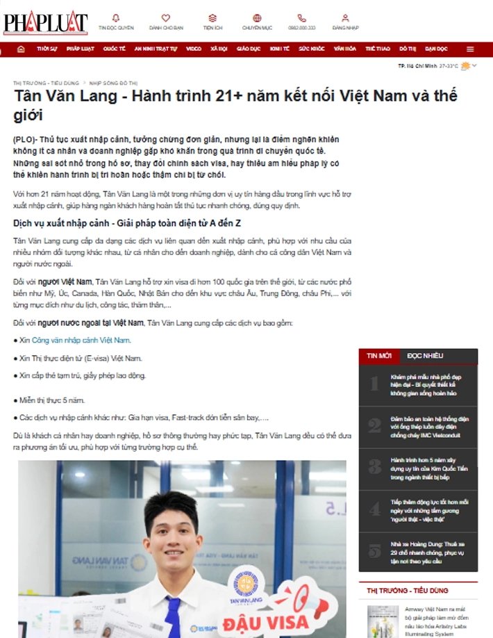 Báo VTC nói về Tân Văn Lang
