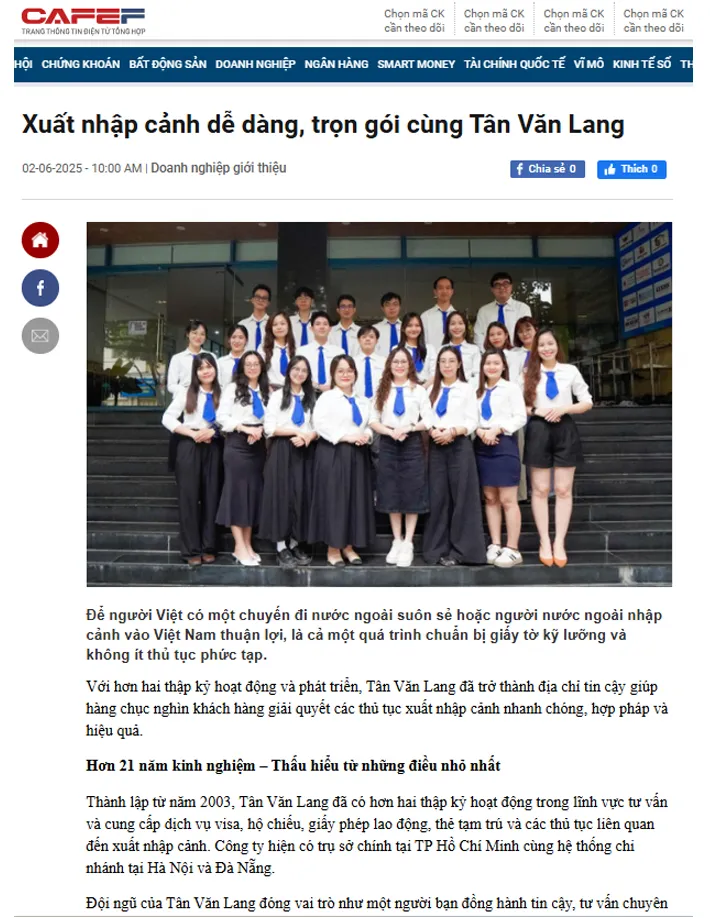 Báo chí đưa tin về Tân Văn Lang