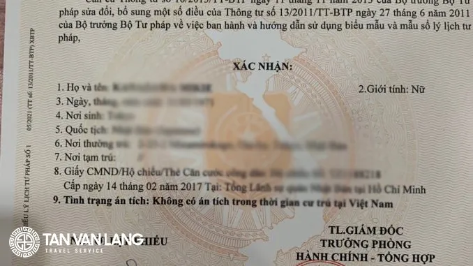 Thủ tục làm lý lịch tư pháp cho người nước ngoài online