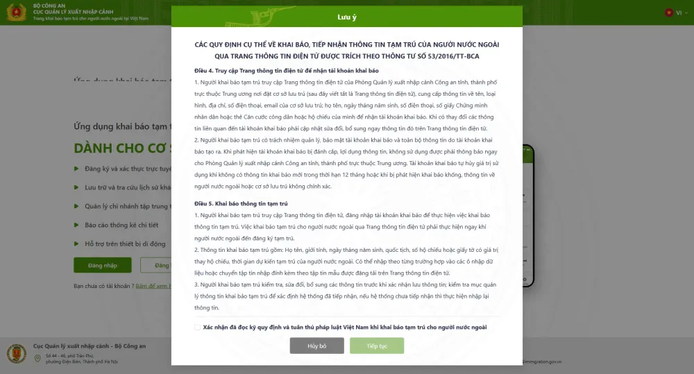 Khai báo tạm trú người nước ngoài TP.HCM online : Tránh bị phạt