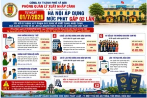 Từ ngày 01/7/2026: Hà Nội tăng mức phạt đối với một số hành vi vi phạm về xuất nhập cảnh