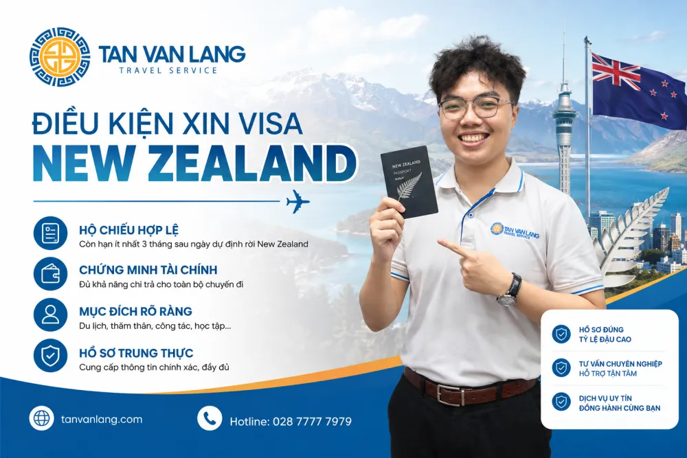 Điều kiện xin visa New Zealand 2026: Hồ sơ, chi phí, tỷ lệ đậu